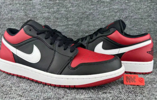 Nike Air Jordan 1 AJ1 Low Black Gym Red White Men Shoes 553558-066